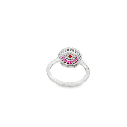 Pink Radiance Halo Ring
