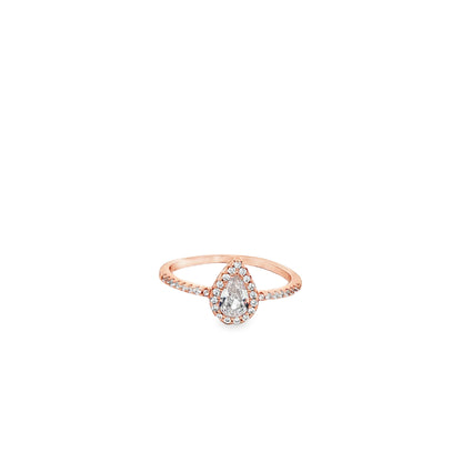 Rose silver  Pear Cut Halo Ring