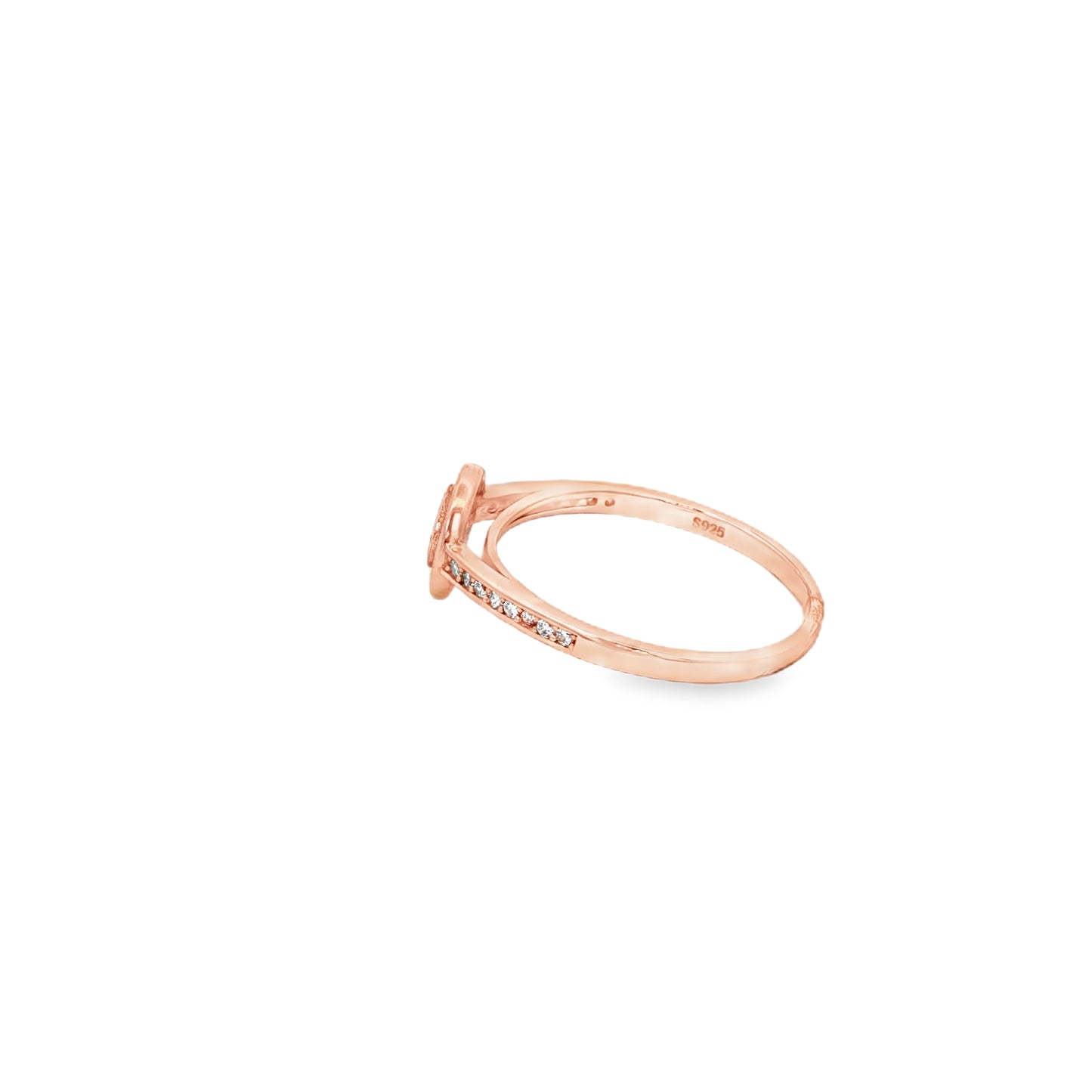 Radiant Halo rose silver Ring