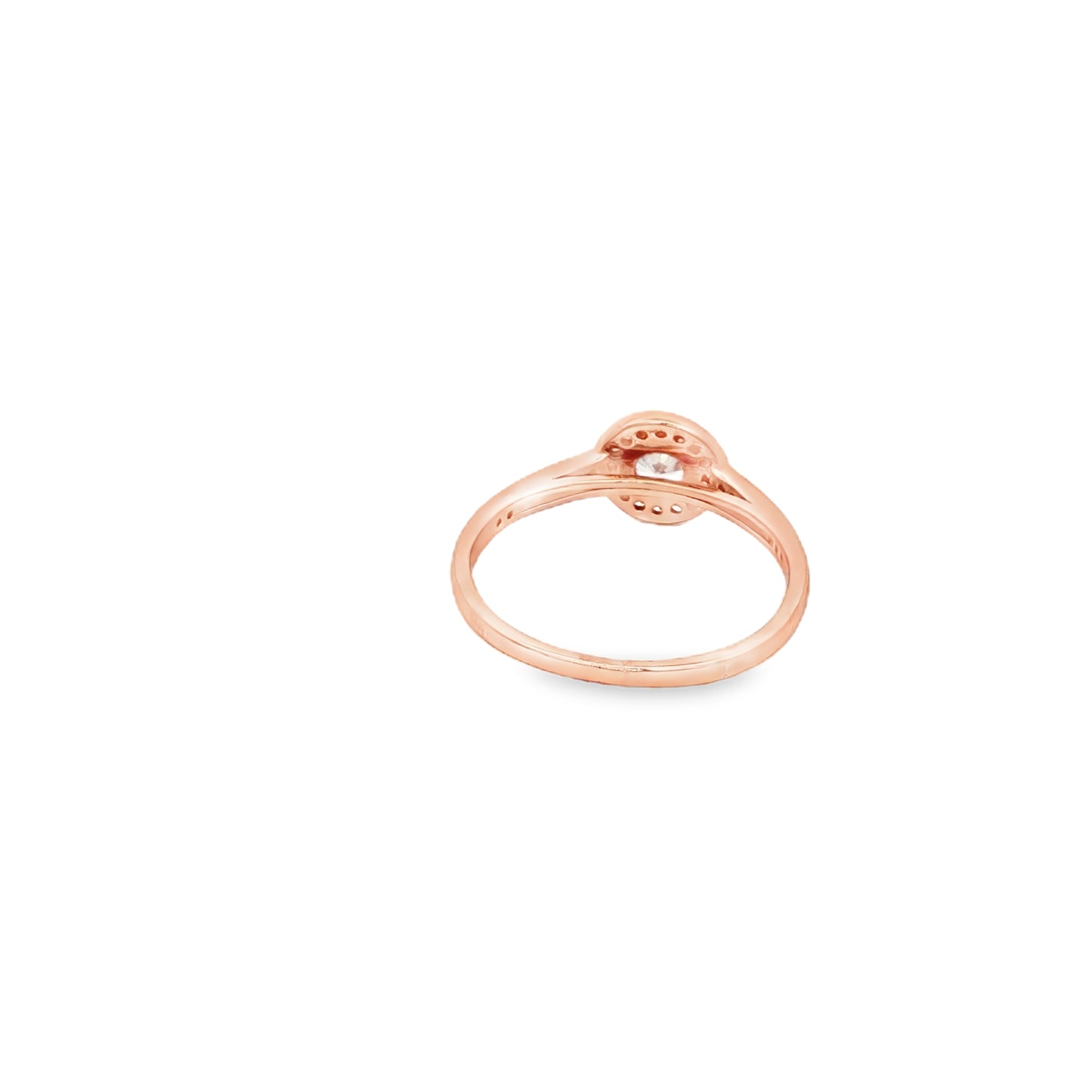 Radiant Halo rose silver Ring