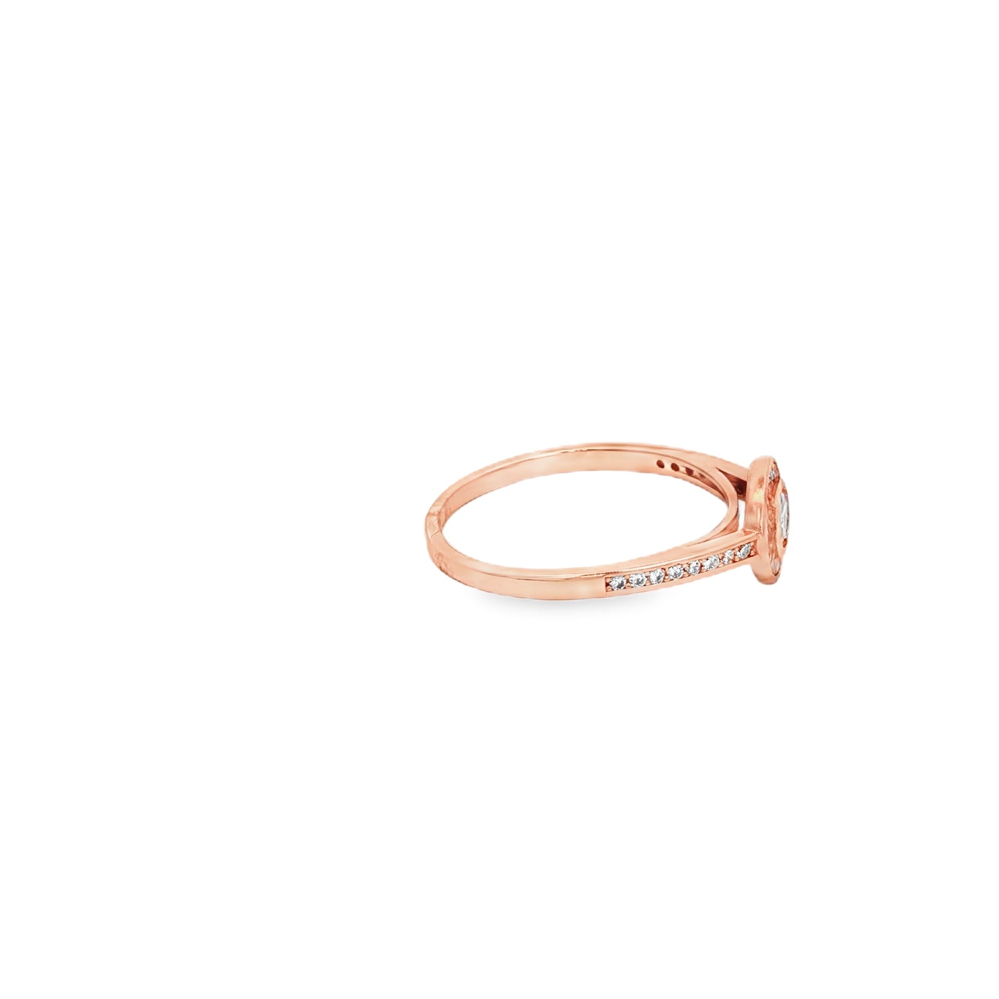 Radiant Halo rose silver Ring