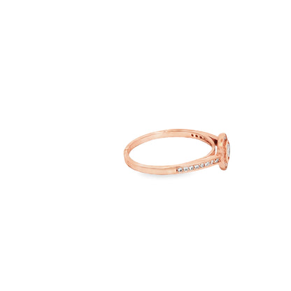 Radiant Halo rose silver Ring