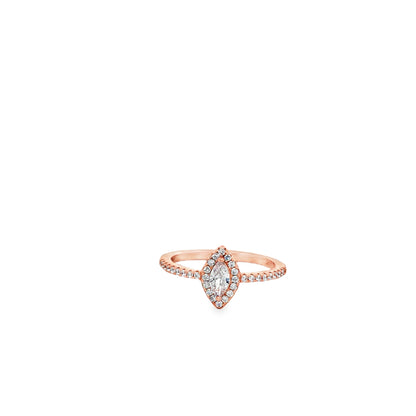 Rose silver  Marquise Halo Ring