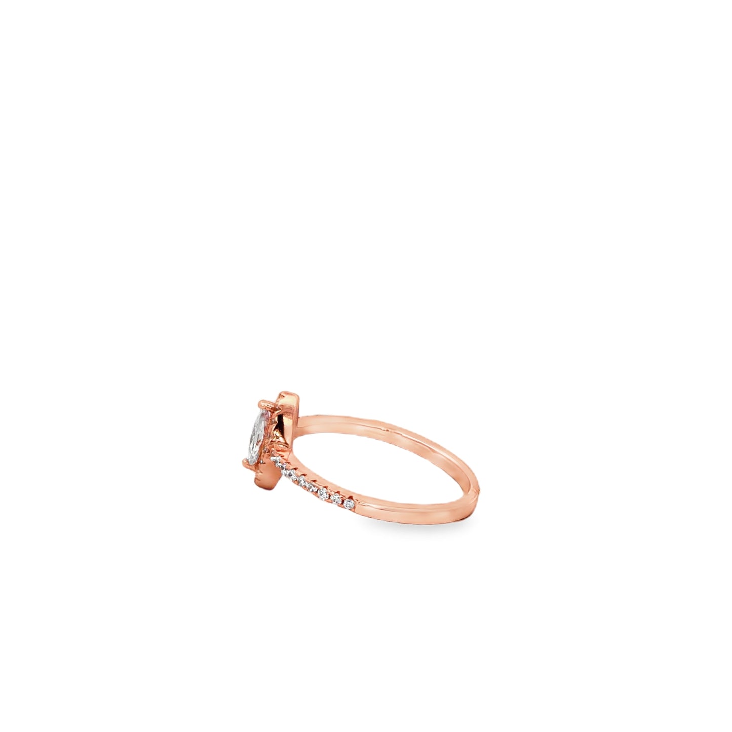 Rose silver  Marquise Halo Ring