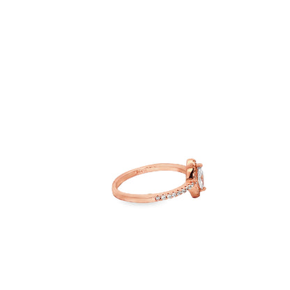 Rose silver  Marquise Halo Ring