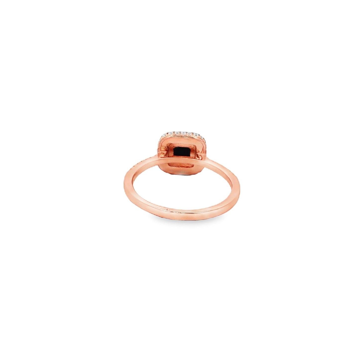 Rose silver  Black Stone Statement Ring