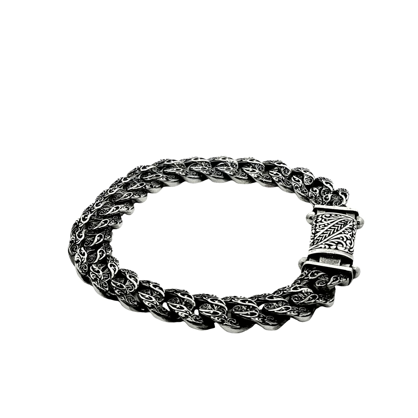Vintage Engraved Men’s Chain Bracelet