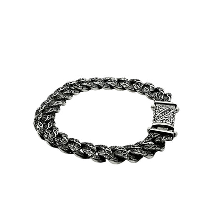 Vintage Engraved Men’s Chain Bracelet