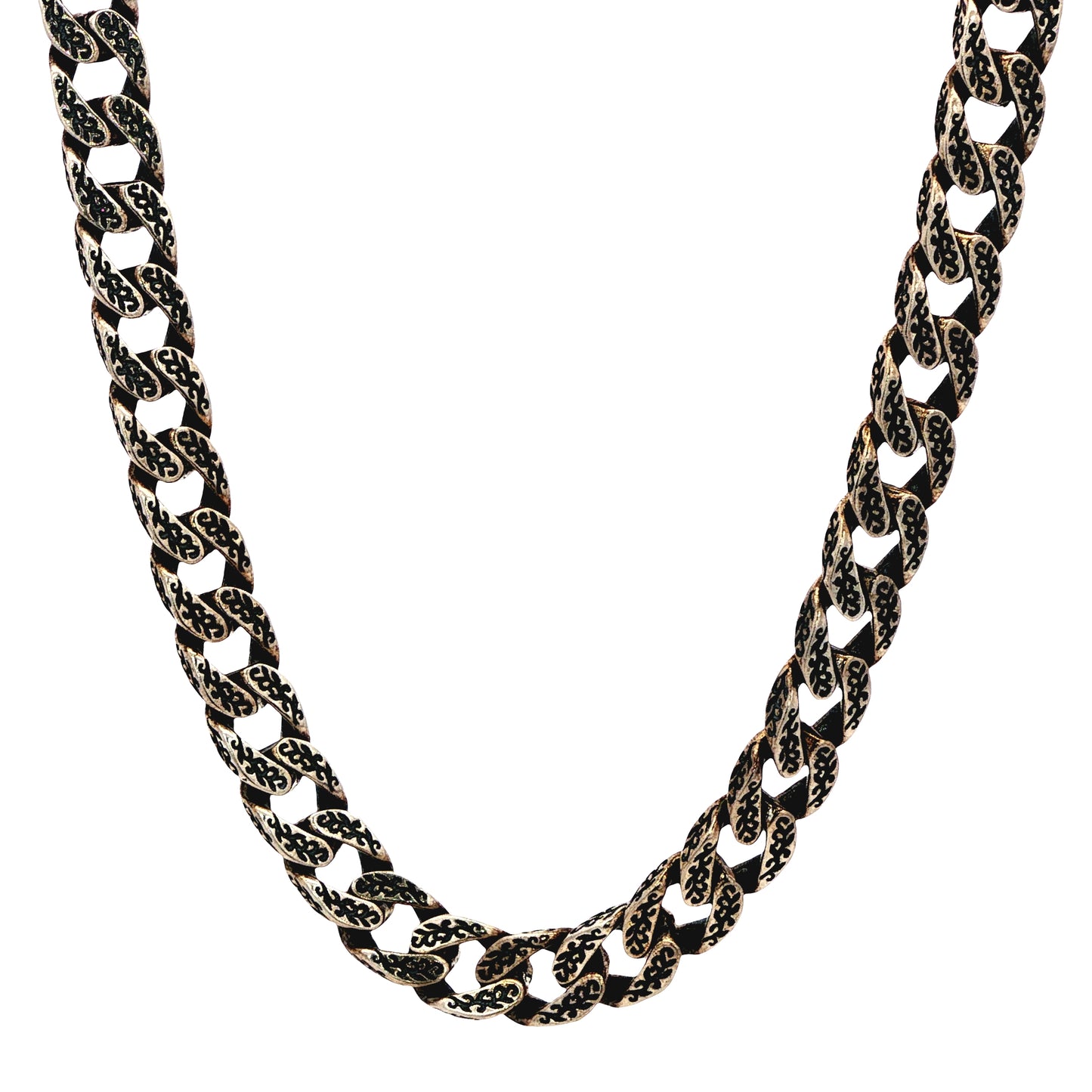Antique Black Enamel Curb Chain