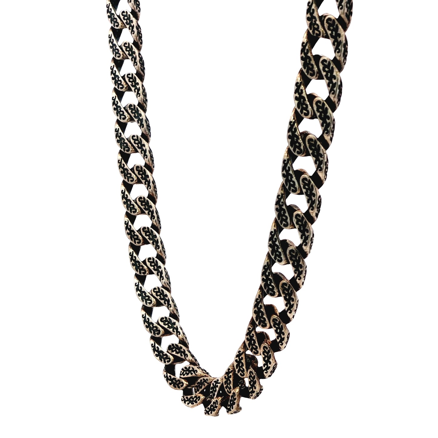 Antique Black Enamel Curb Chain