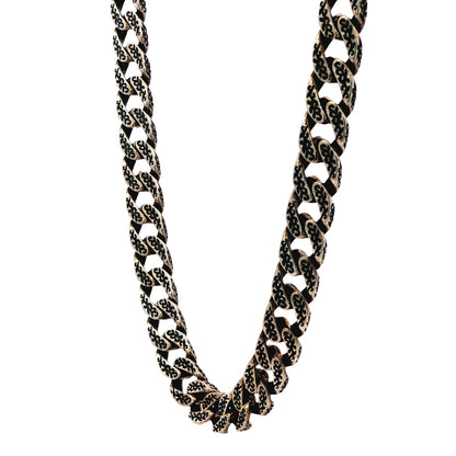 Antique Black Enamel Curb Chain