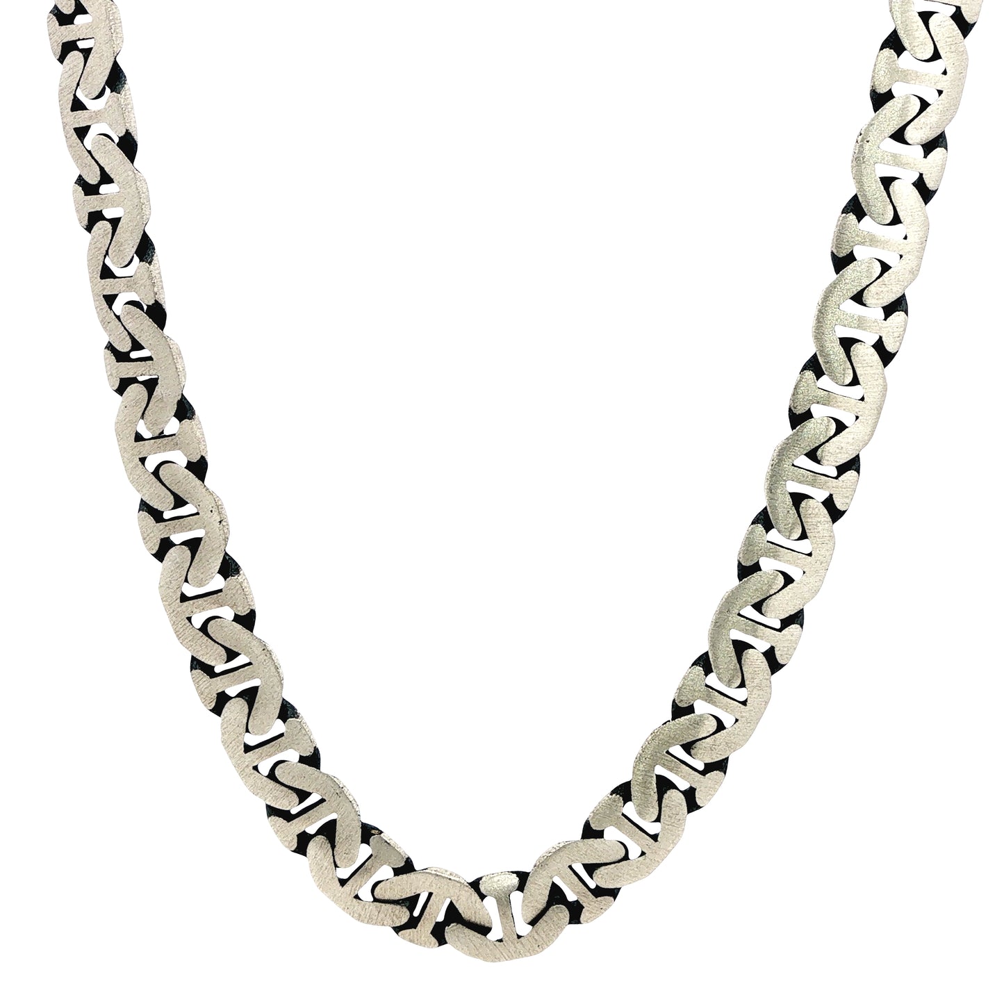 Silver Textured Curb Chain