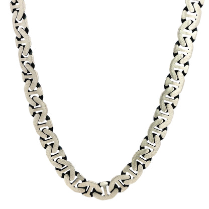 Silver Textured Curb Chain