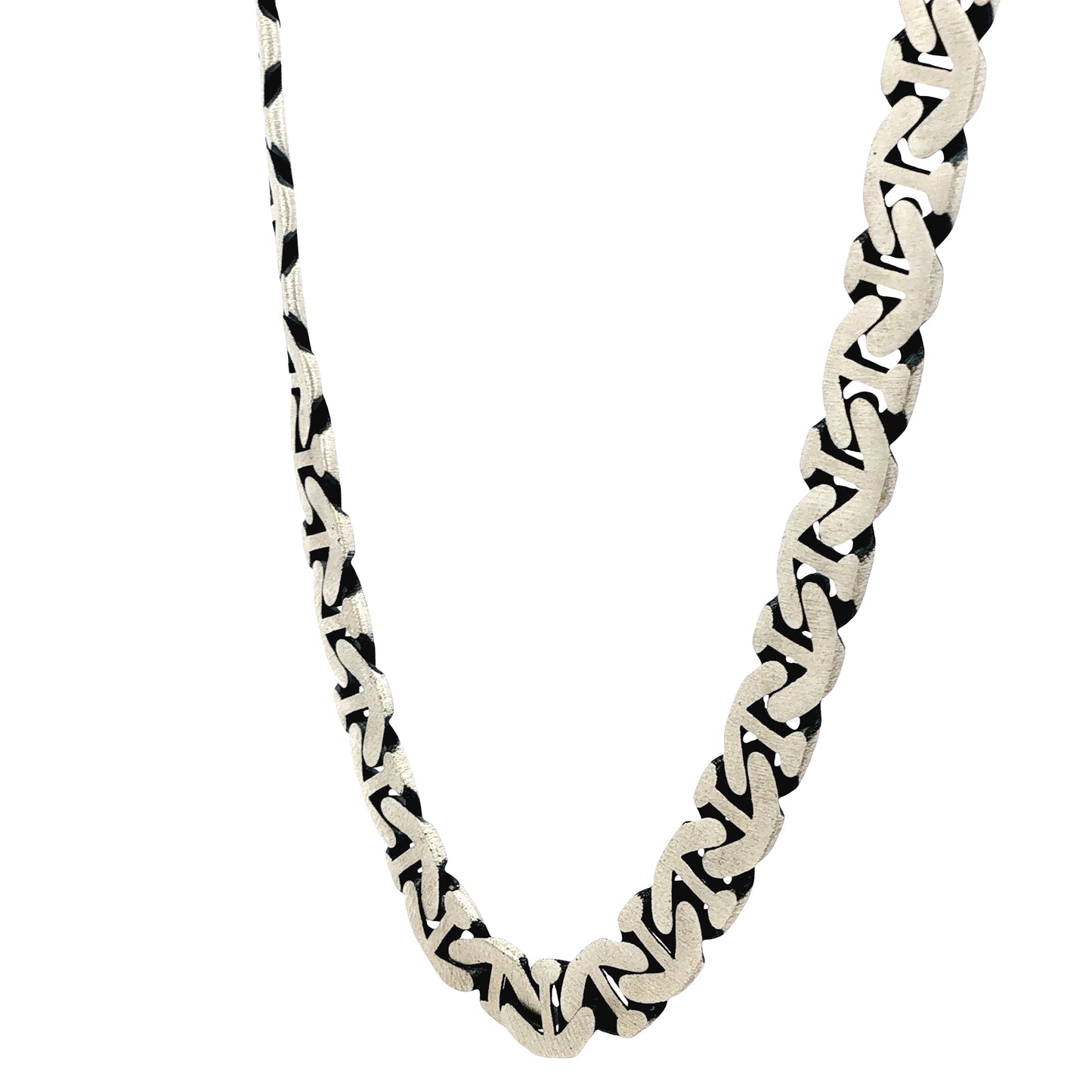 Silver Textured Curb Chain