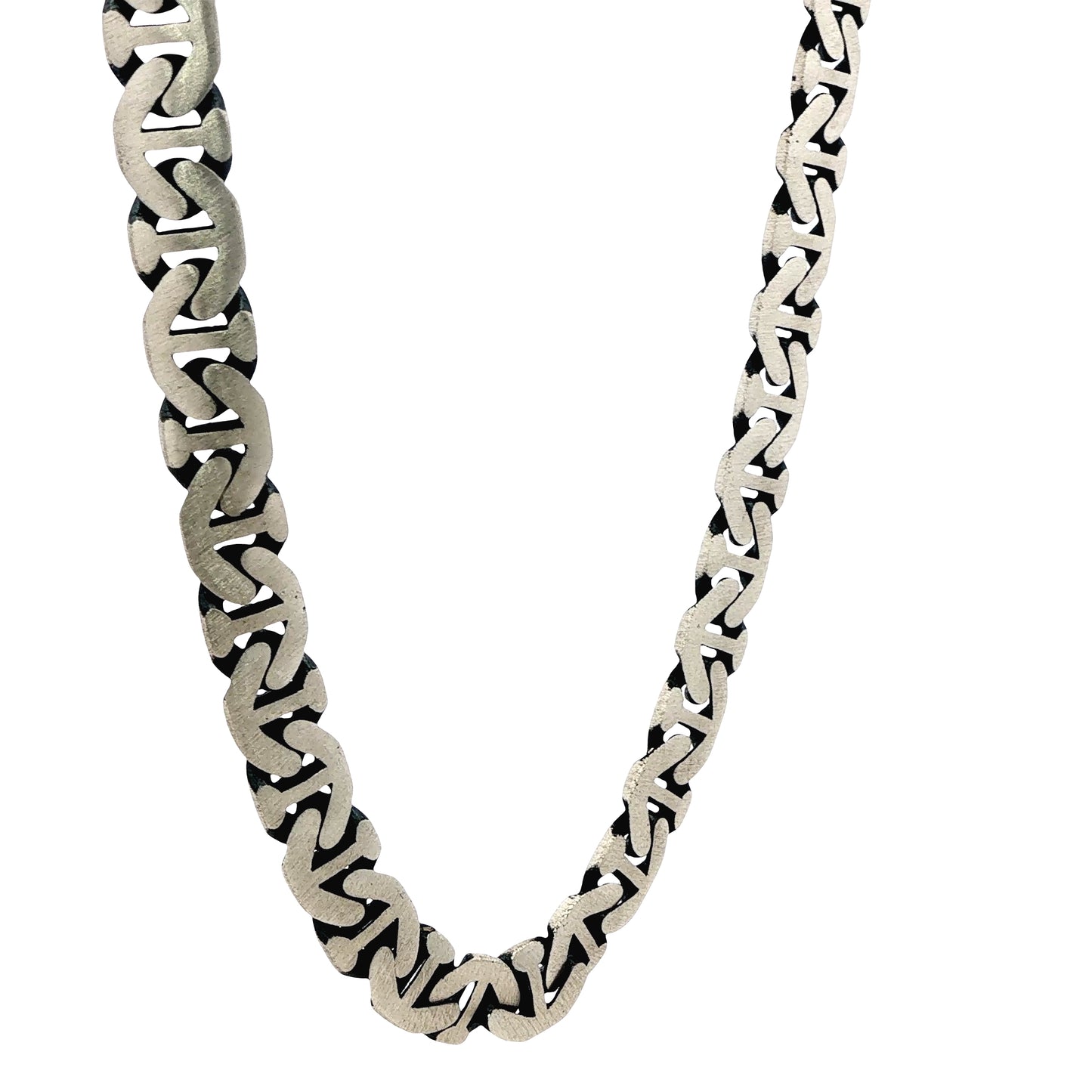 Silver Textured Curb Chain
