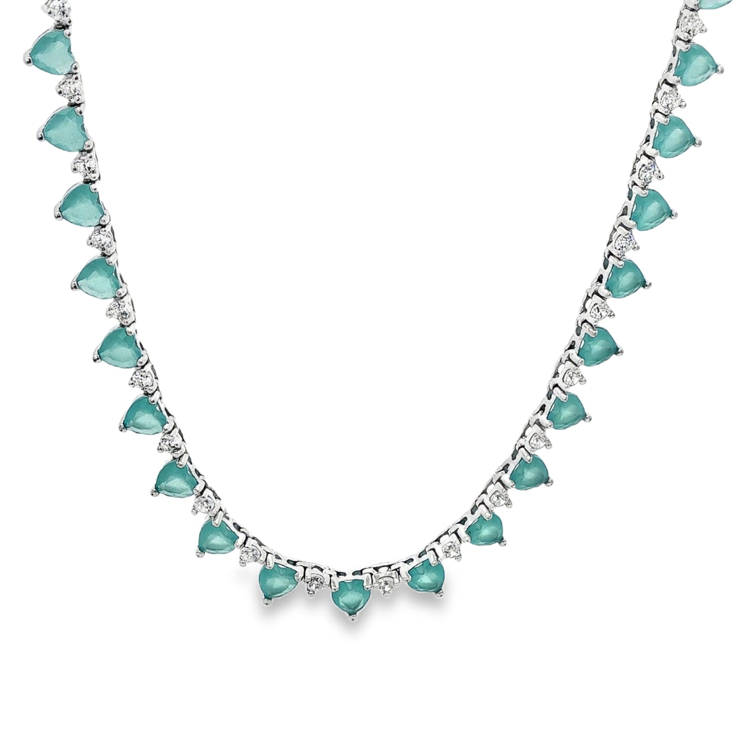 Aqua Heart Gemstone Chain