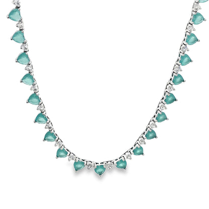 Aqua Heart Gemstone Chain