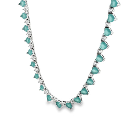 Aqua Heart Gemstone Chain