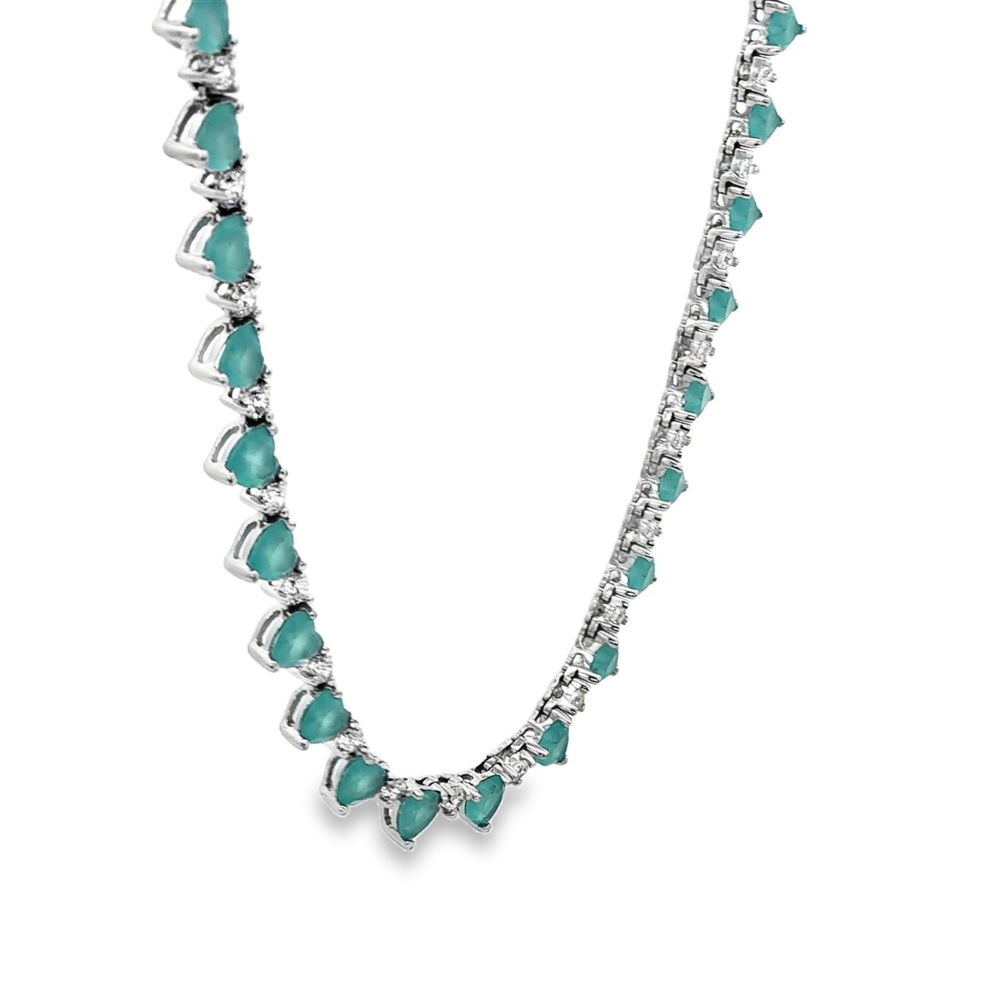 Aqua Heart Gemstone Chain