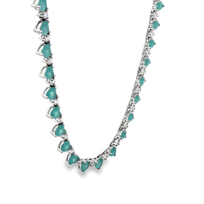 Aqua Heart Gemstone Chain