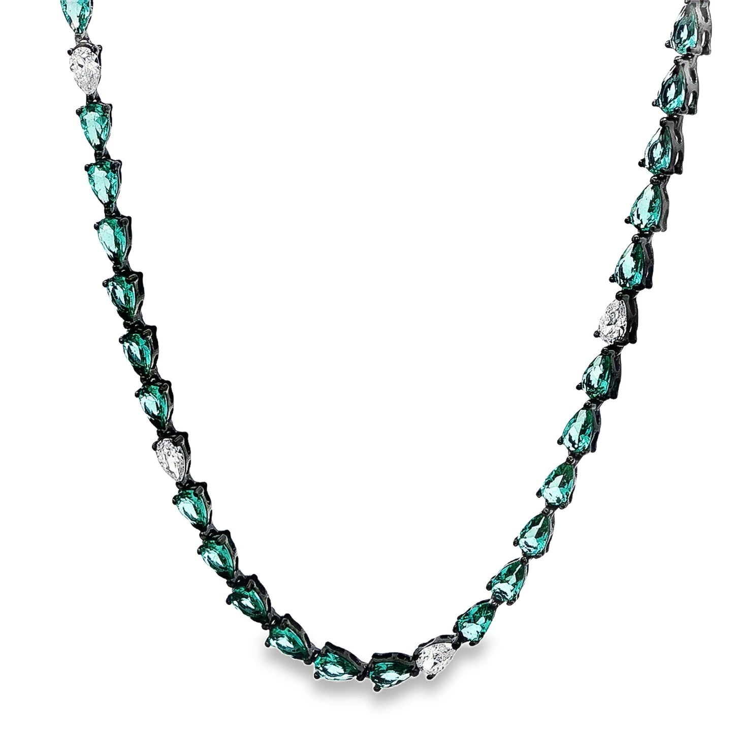 Aqua Marquise Gemstone Tennis Chain