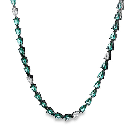 Aqua Marquise Gemstone Tennis Chain