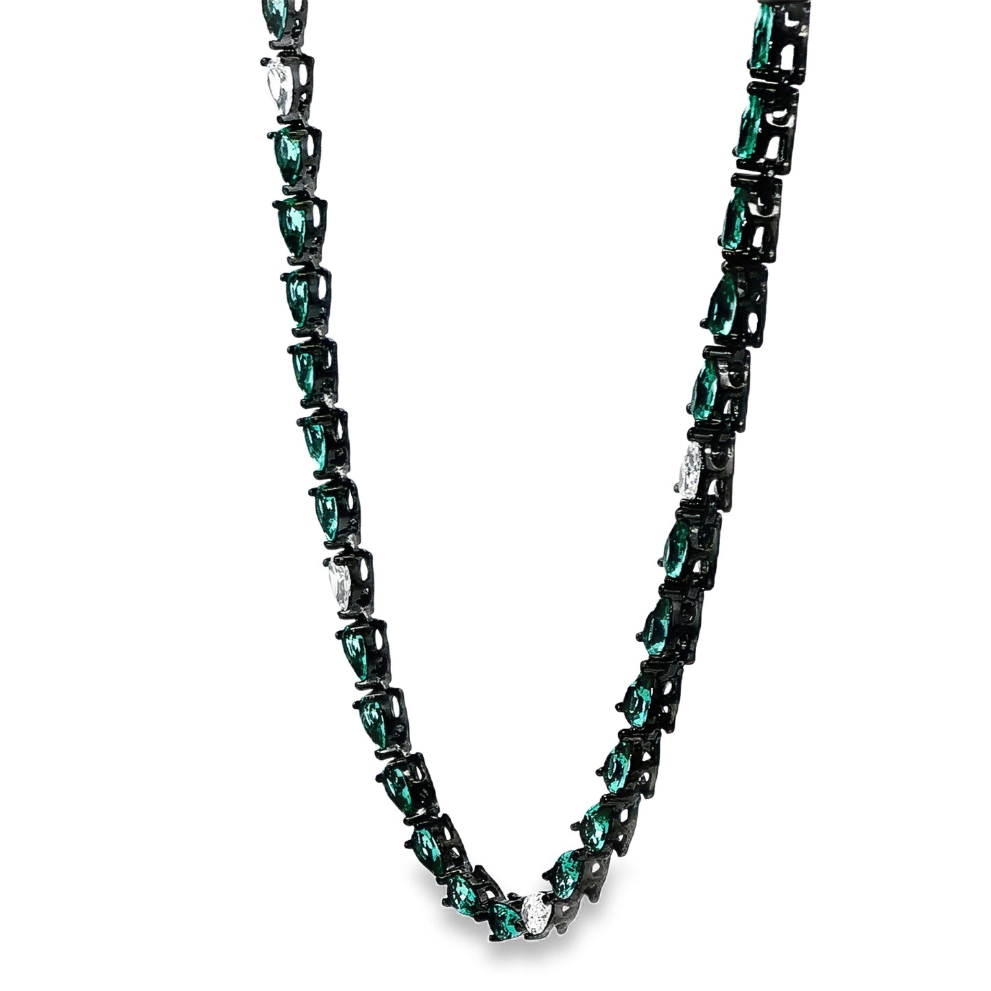 Aqua Marquise Gemstone Tennis Chain