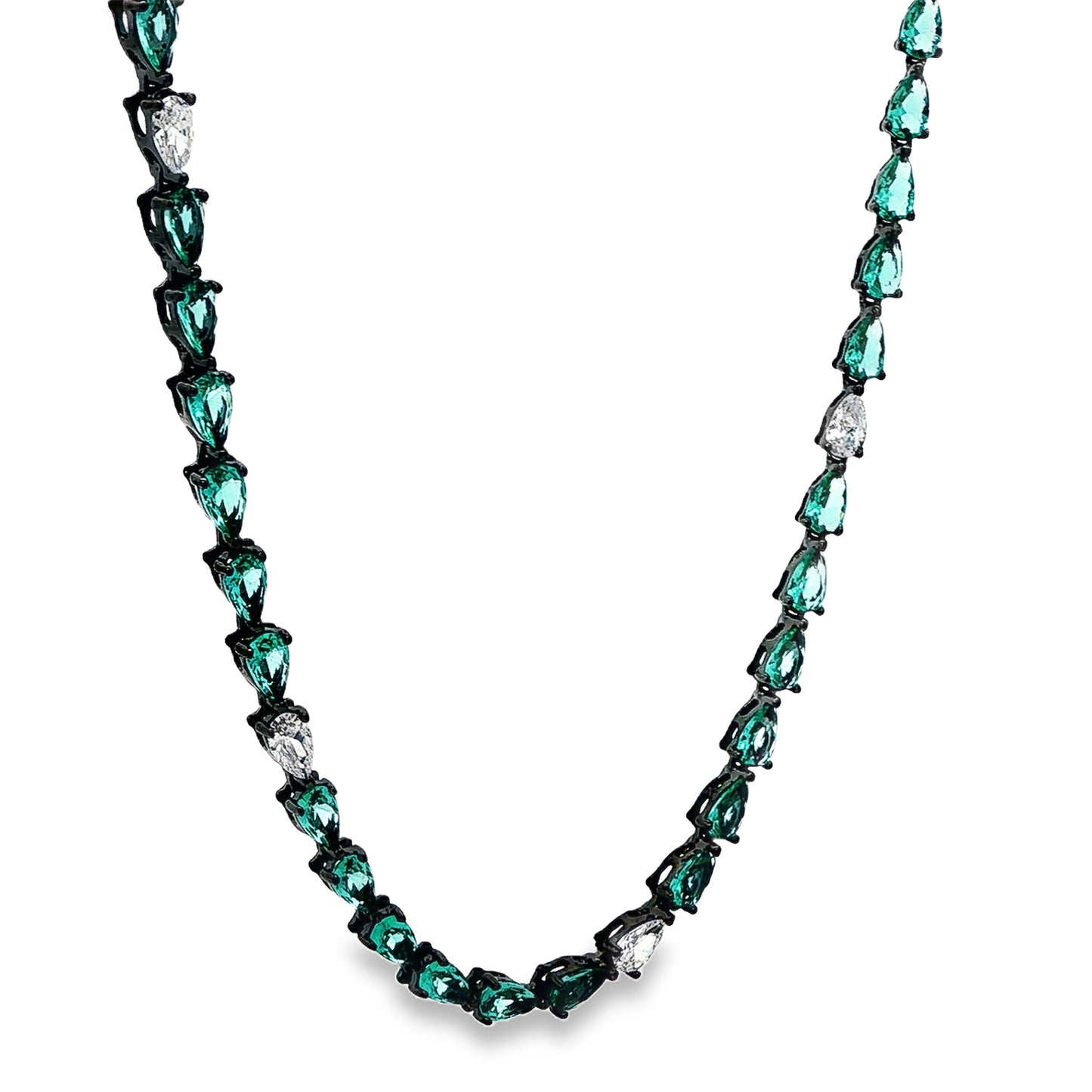 Aqua Marquise Gemstone Tennis Chain