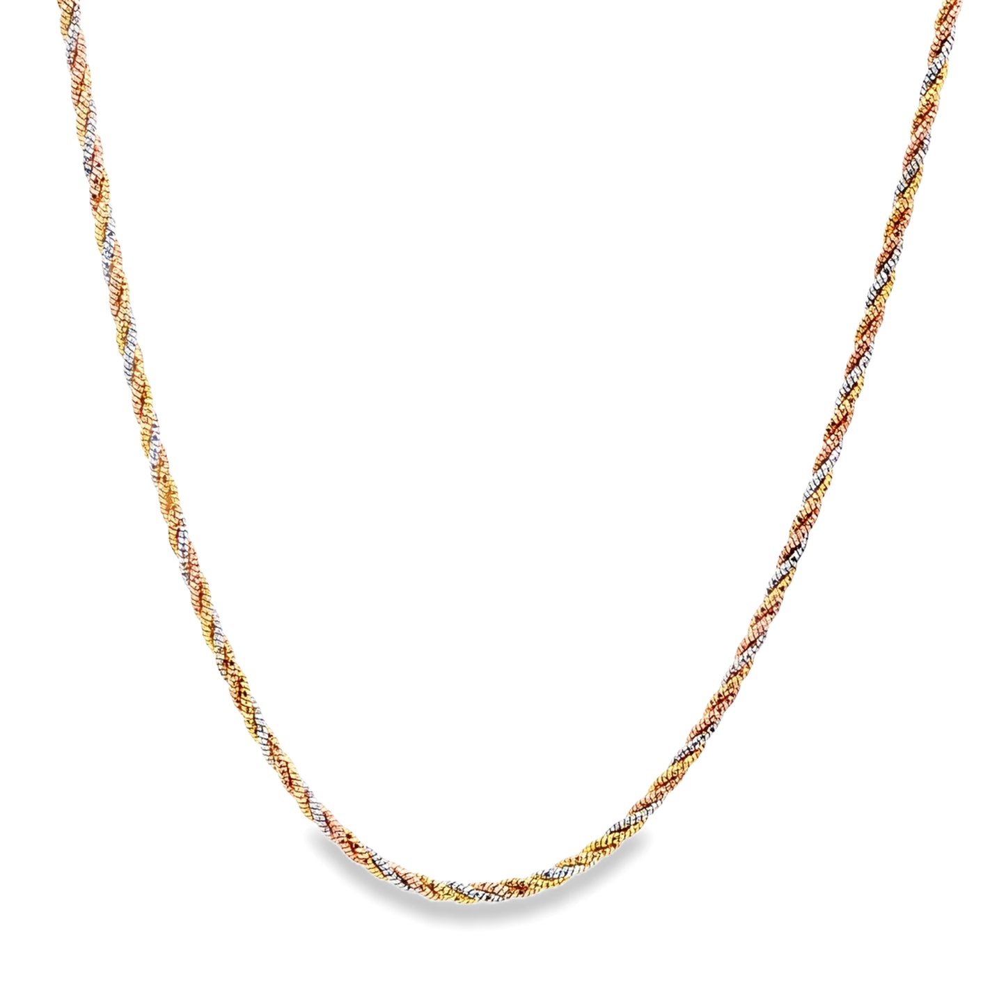 Tricolor Twisted Rope 925 Silver  Chain