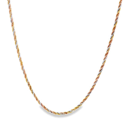 Tricolor Twisted Rope 925 Silver  Chain