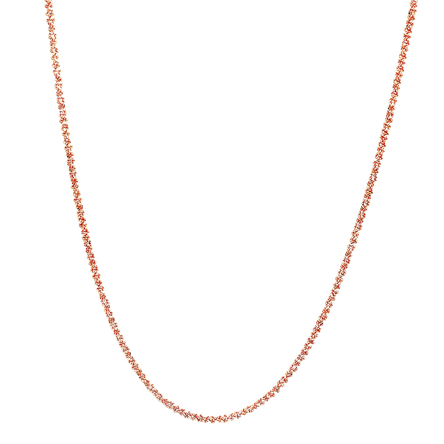 Rose Gold tone 925 silver Textured Chain