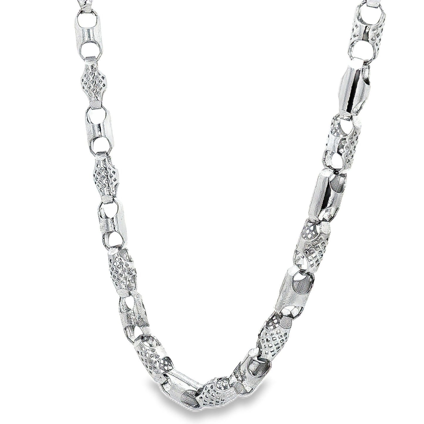Silver Designer Geometric Chain