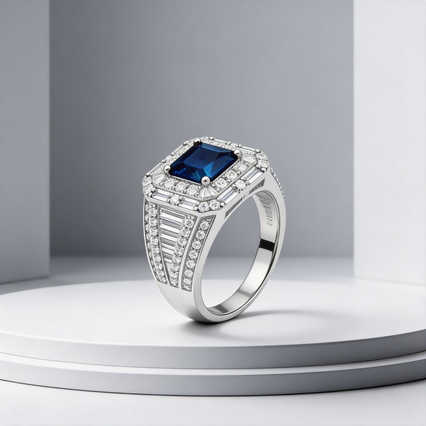 Royal Sapphire Halo Ring