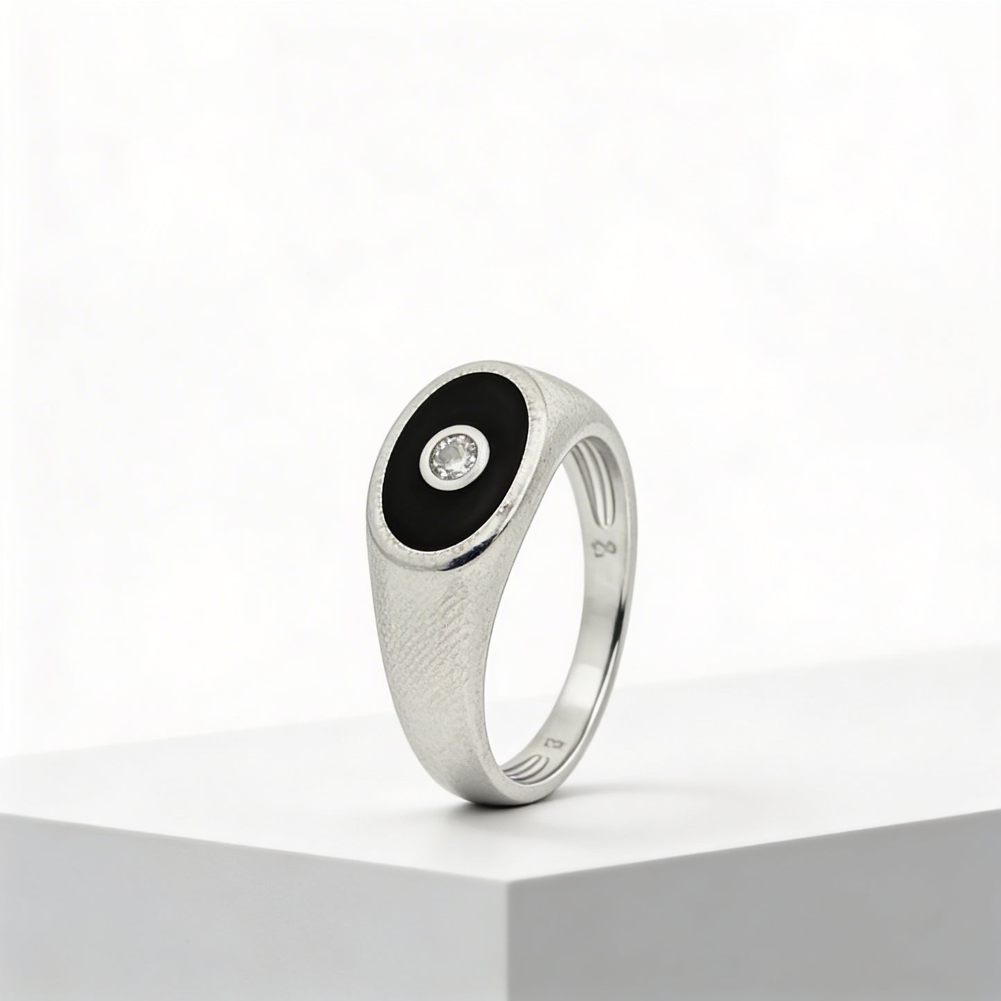 Midnight Halo Solitaire Ring