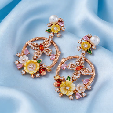 Floral Radiance Hoop Drops