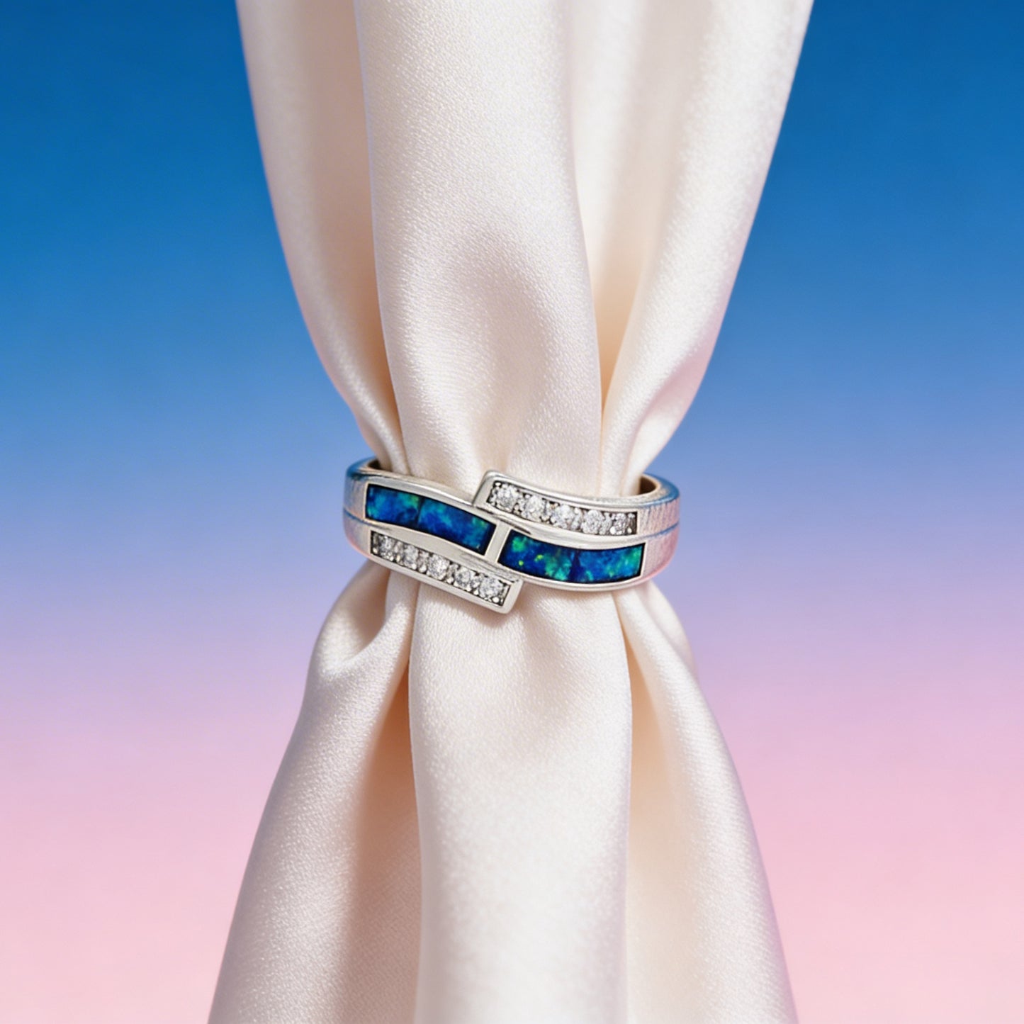 Ocean Spark Diamond Opal Ring