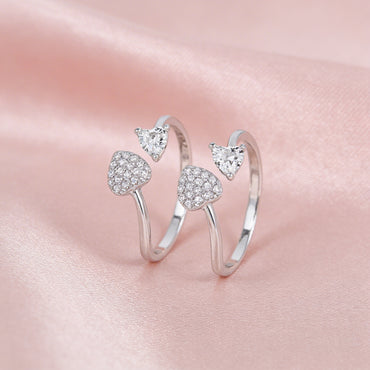 Duo Heart Spark Toe Ring