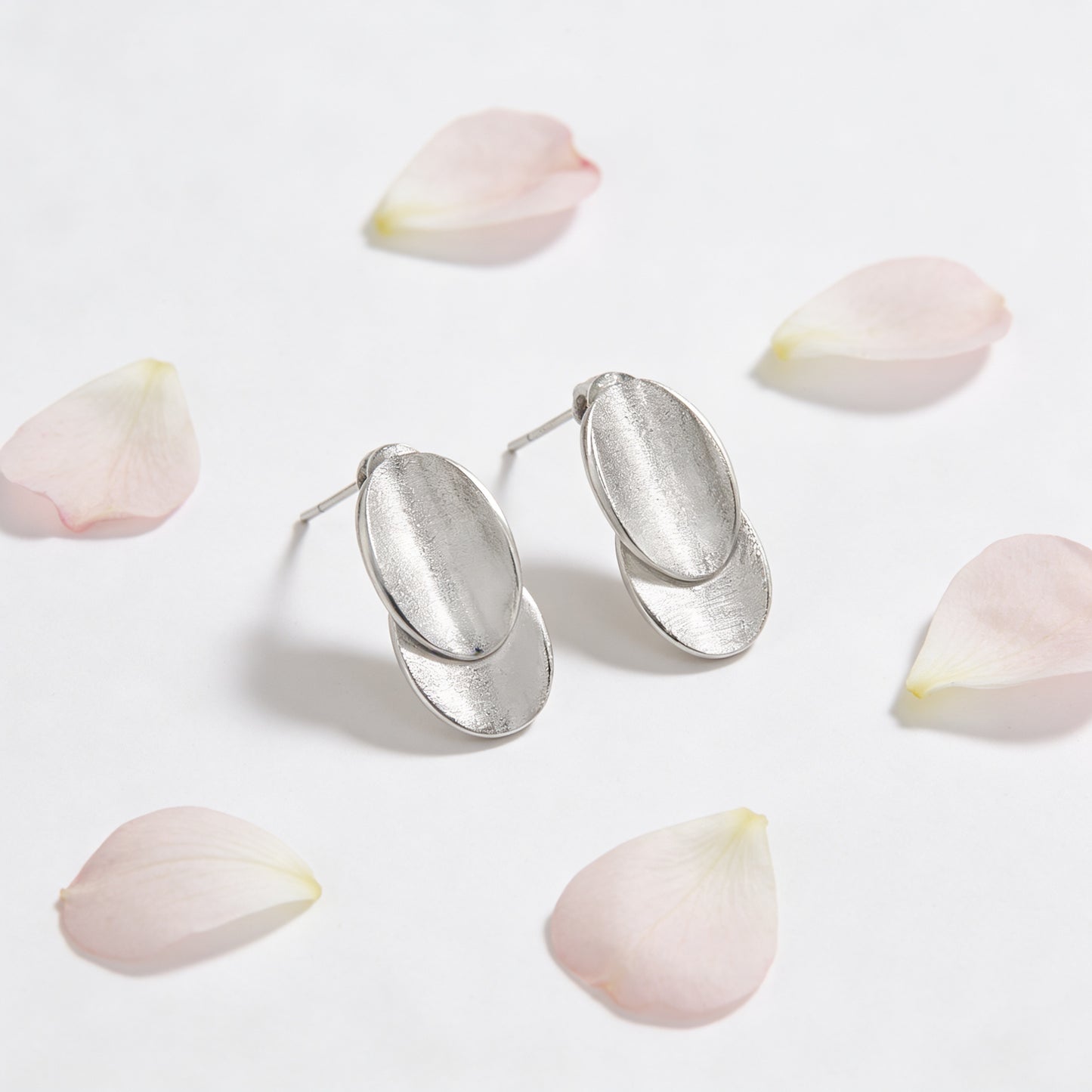 Sculpted Silver Dome Stud Earrings
