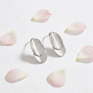 Sculpted Silver Dome Stud Earrings