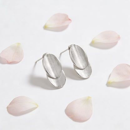 Sculpted Silver Dome Stud Earrings