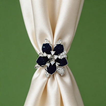 Midnight Blossom Diamond Ring