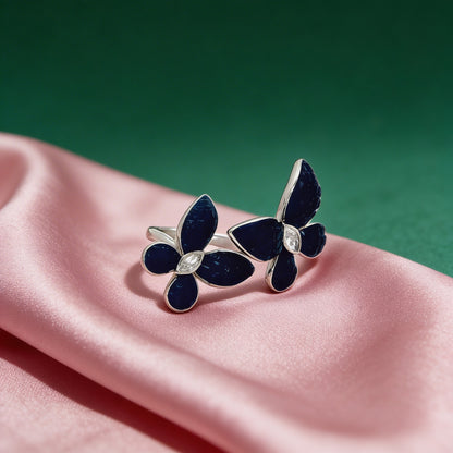 Midnight Bloom Duo Ring