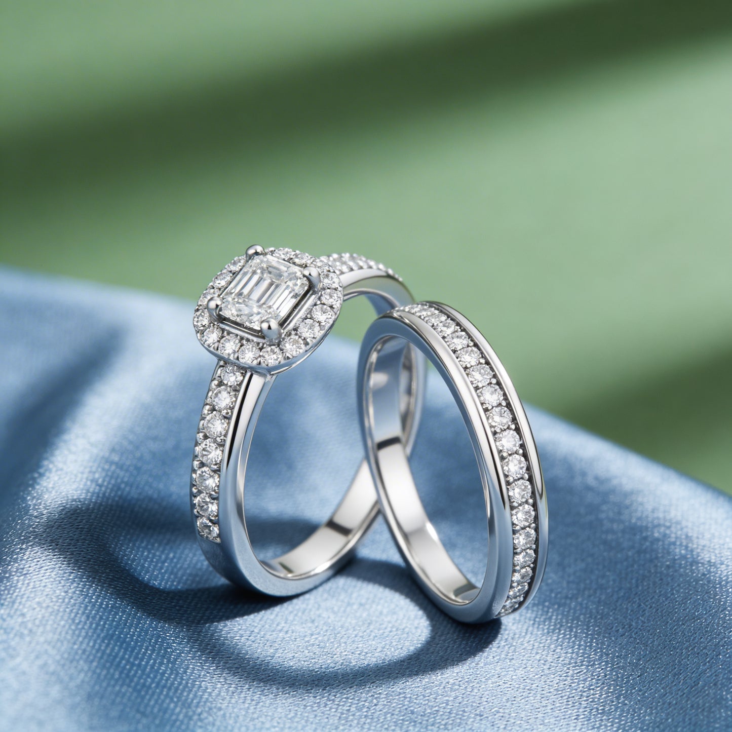 Duo Radiance Halo Ring Set