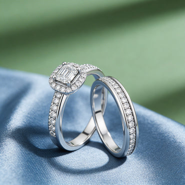 Duo Radiance Halo Ring Set