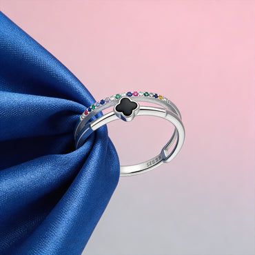 Midnight Clover Spectrum Ring
