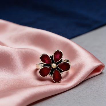 Royal Ruby Bloom Ring