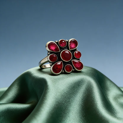 Royal Ruby Bloom Ring