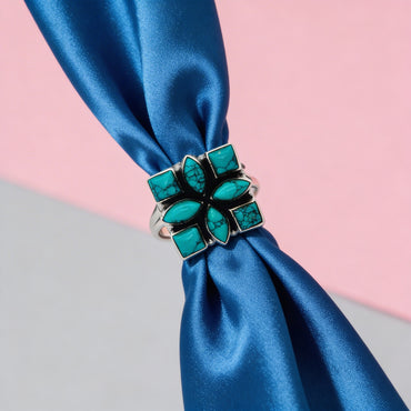 Turquoise Bloom Statement Ring