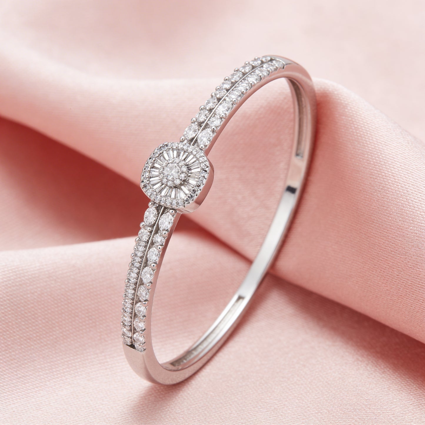 Radiant Halo Diamond Bracelet