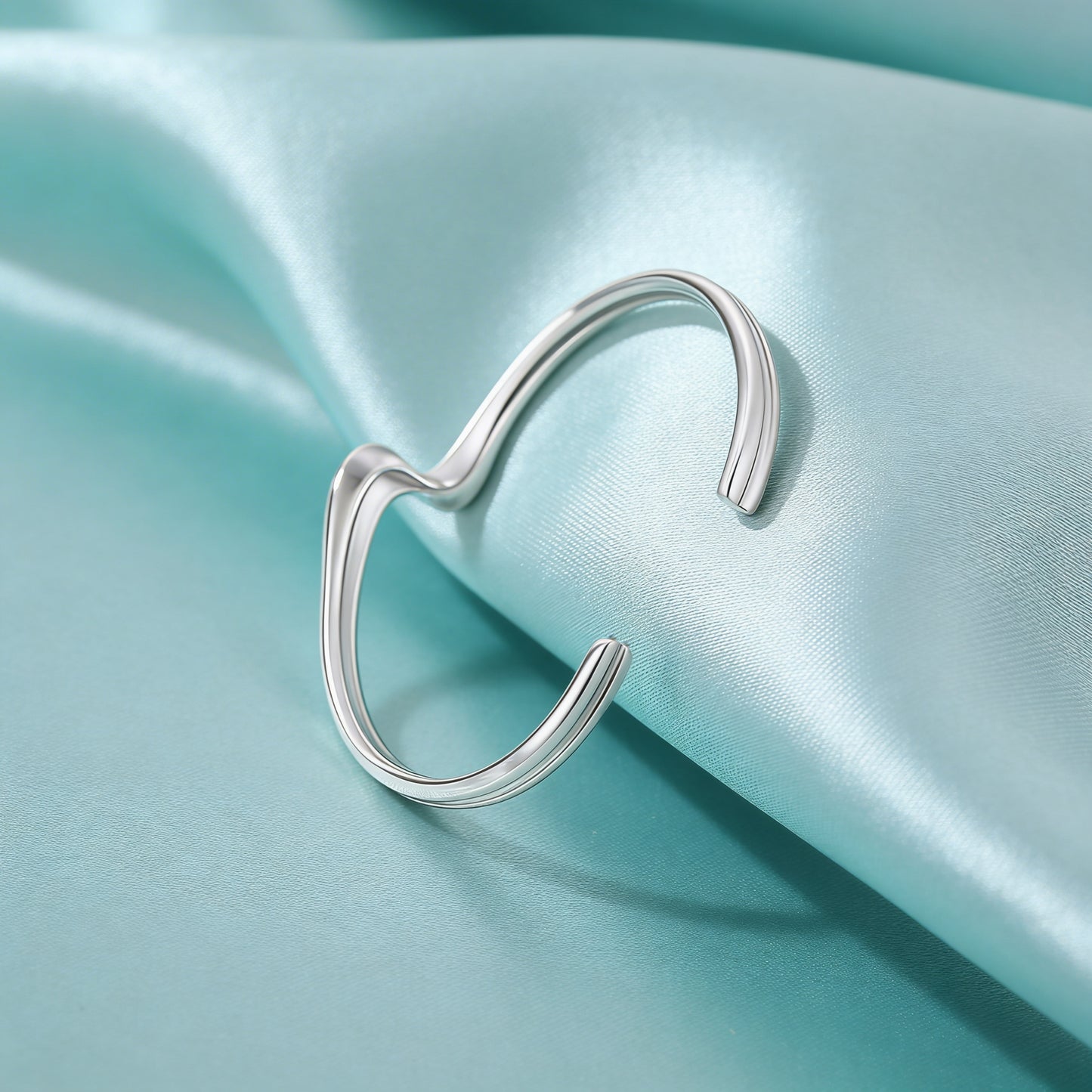Wave Curve Open Cuff Bracelet